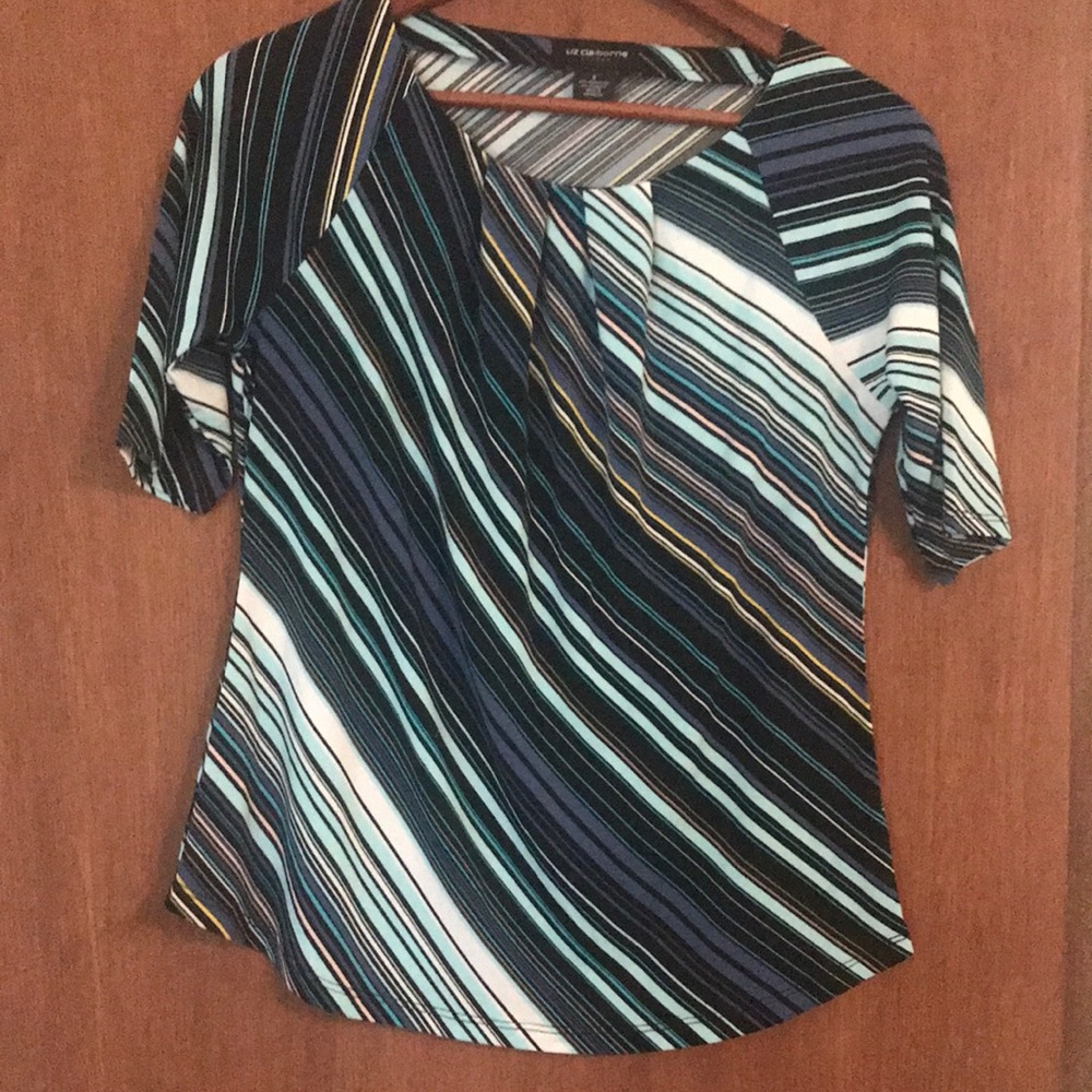 Liz Claiborne Blue Stripes Top - Size Small